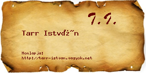 Tarr István névjegykártya